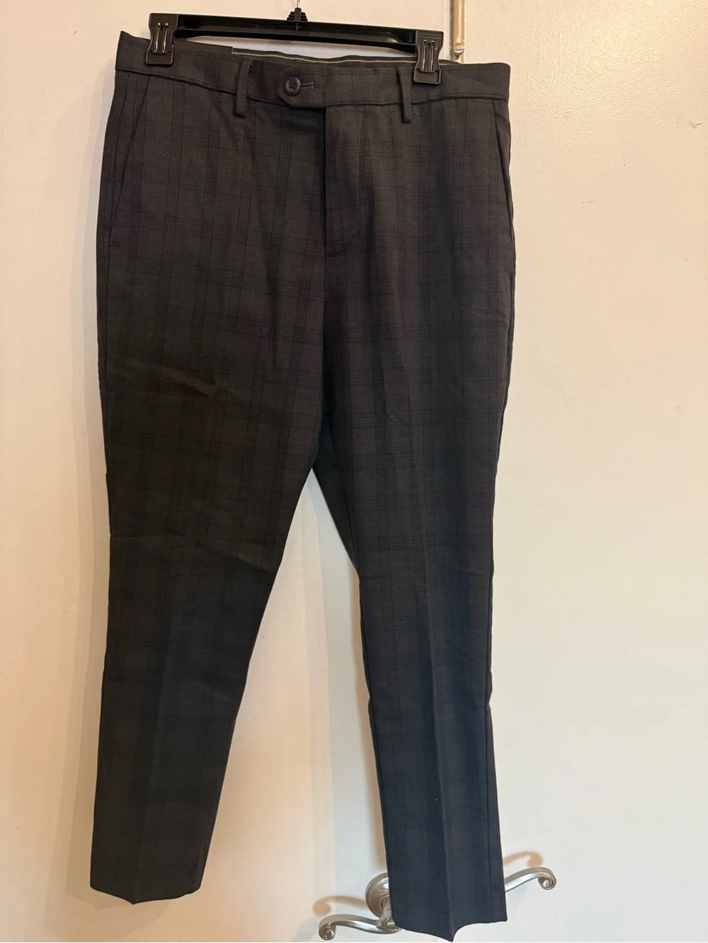 Banana Republic Charcoal Plaid Men's Dress Pants